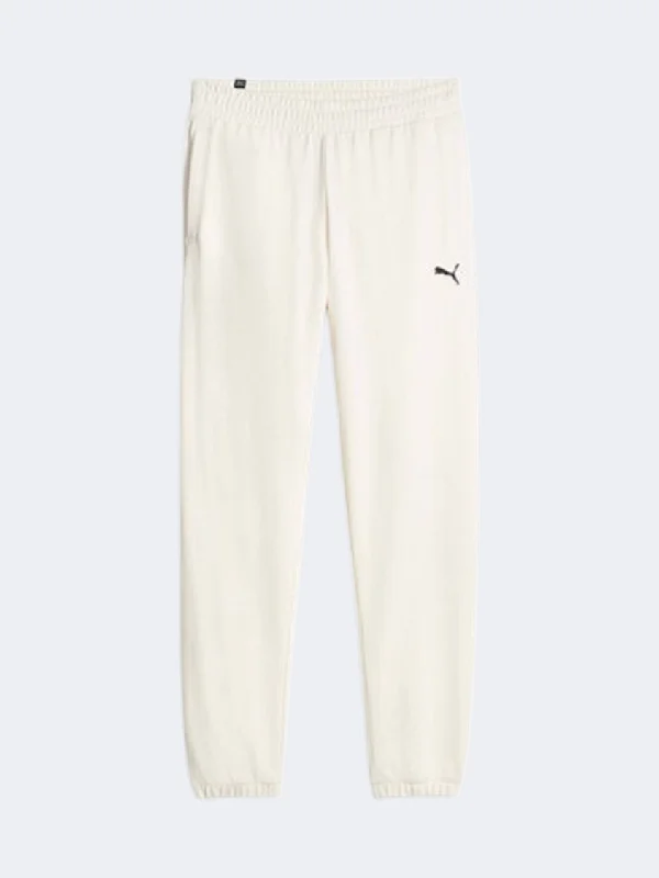 Men's pants with side cargo-Puma Better Essentials  Men Lifestyle Pant Off White