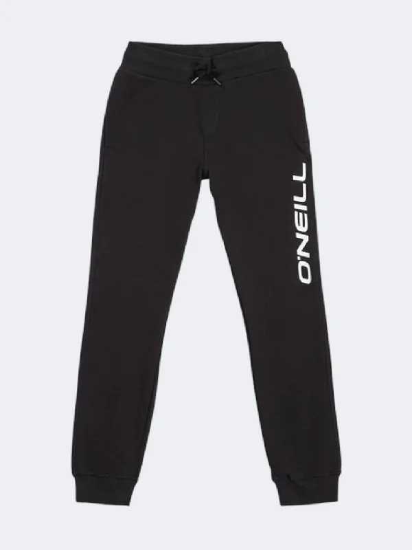 Men's pants for balmy climates-Oneill Logo Boys Lifestyle Pant Black Out/White