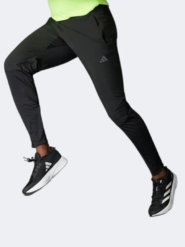 Men's pants moisture wicking-Adidas Adizero Men Running Pant Black