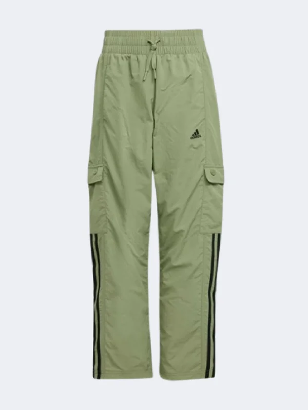 Men's pants with airy style-Adidas Jam Woven Kids-Unisex Sportswear Pant Tent Green/Black