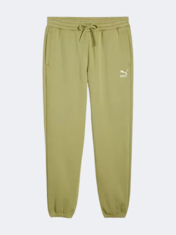 Men's pants for constant wear-Puma Classic Small Logo Men Lifestyle Pantcalming Green