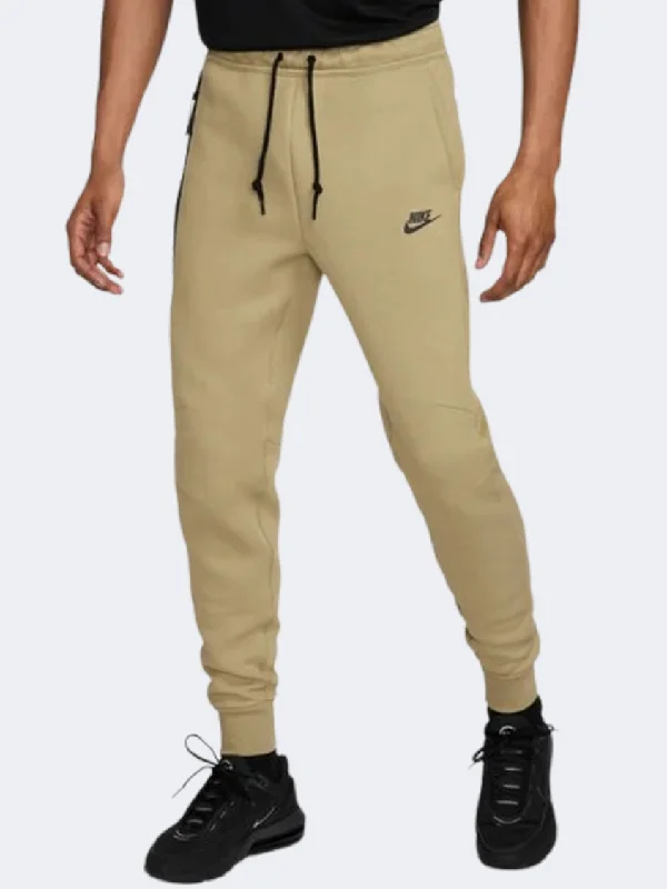 Men's pants with firm fabric-Nike Tech Fleece Men Lifestyle Pant Neutral Olive/Black