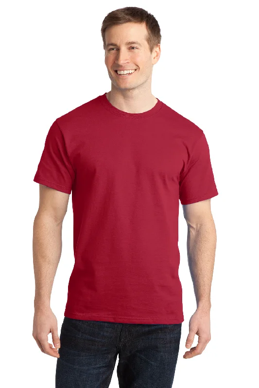 best summer short sleeve shirts for men -Port & Company Mens Short Sleeve Crewneck T-Shirt - Red