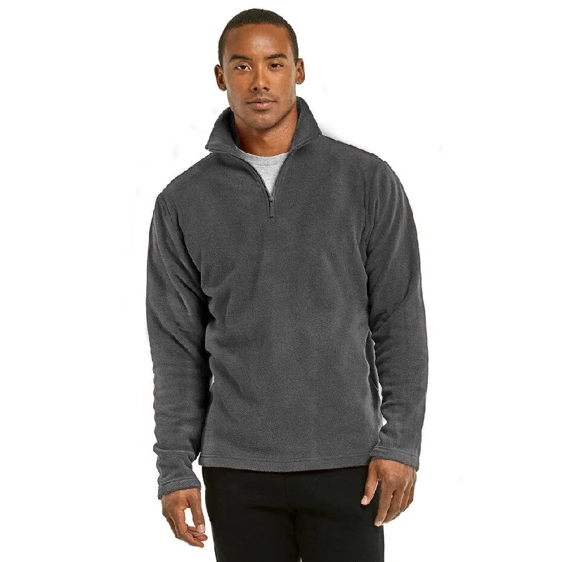 Men's faded denim jackets-KNOCKER Men's Polar Fleece Quarter-Zip Pullover Jacket - Charcoal