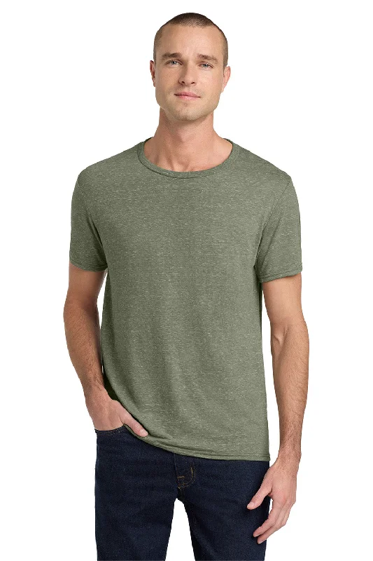 men’s short sleeve shirts with logo designs -Jerzees Mens Vintage Snow Short Sleeve Crewneck T-Shirt - Heather Military Green