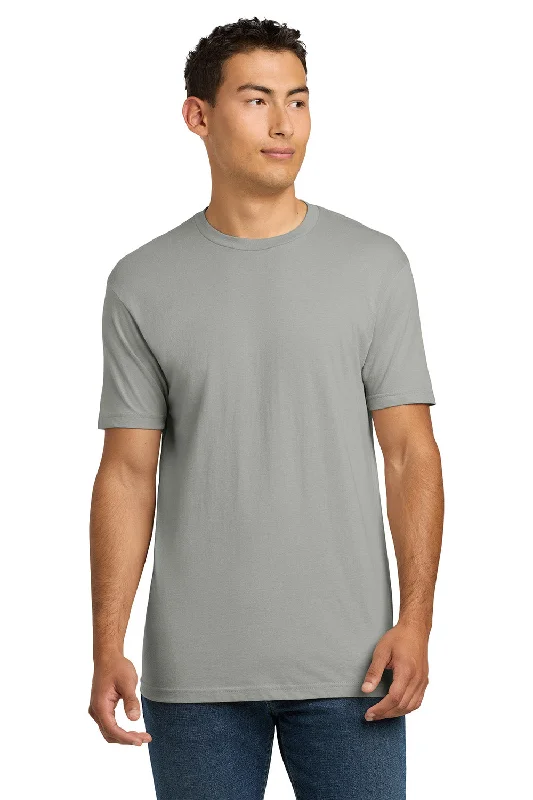 men’s stylish short sleeve shirts for office wear -Next Level Mens Fine Jersey Short Sleeve Crewneck T-Shirt - Light Grey