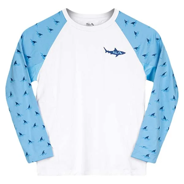 men’s comfortable and stylish short sleeve shirts -Kids Performance Long Sleeve Shirt | White | Baby Shark