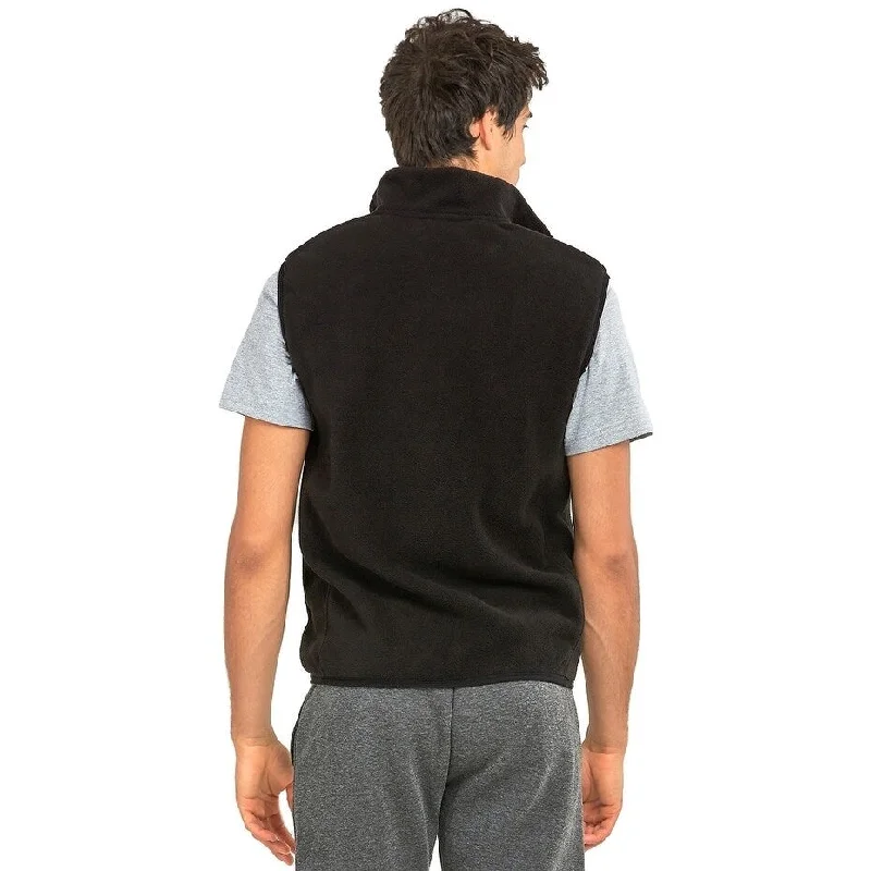 Men's logo bomber jackets-KNOCKER Men's Polar Fleece Vest - Black