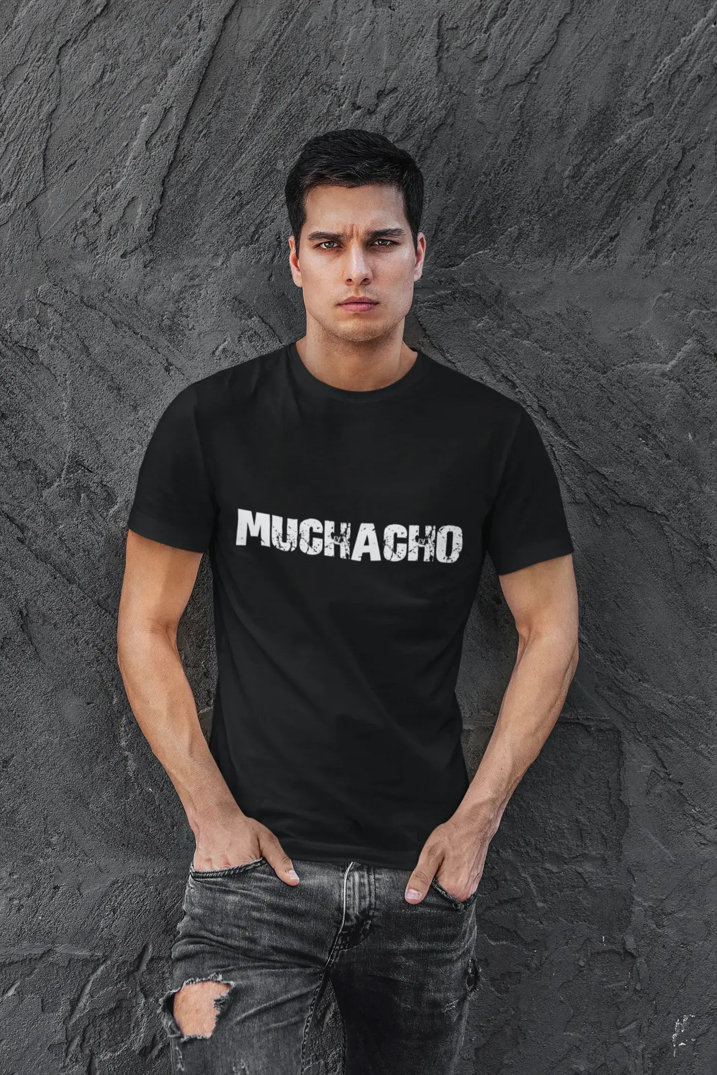 men’s slim-fit short sleeve shirts for casual wear -muchacho Men's T shirt Black Birthday Gift 00550