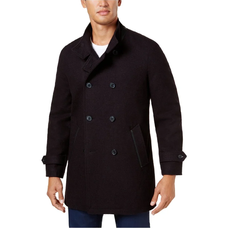 Men's dense fleece jackets-I-N-C Mens Double-Breasted Parka Coat