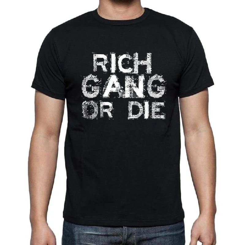 men’s stylish short sleeve shirts with logos -RICH Family Gang Tshirt, Men's Tshirt, Black Tshirt, Gift T-shirt 00033