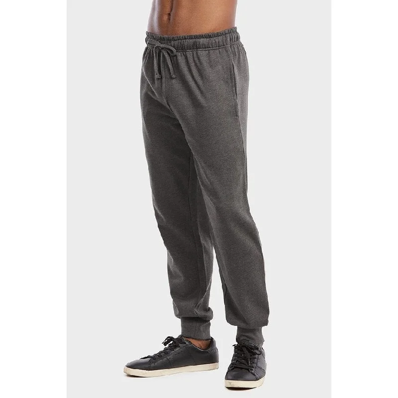 Men's thick puffer jackets-ET TU Men's Jogger Fleece Lightweight Sweat Pants - Charcoal Grey