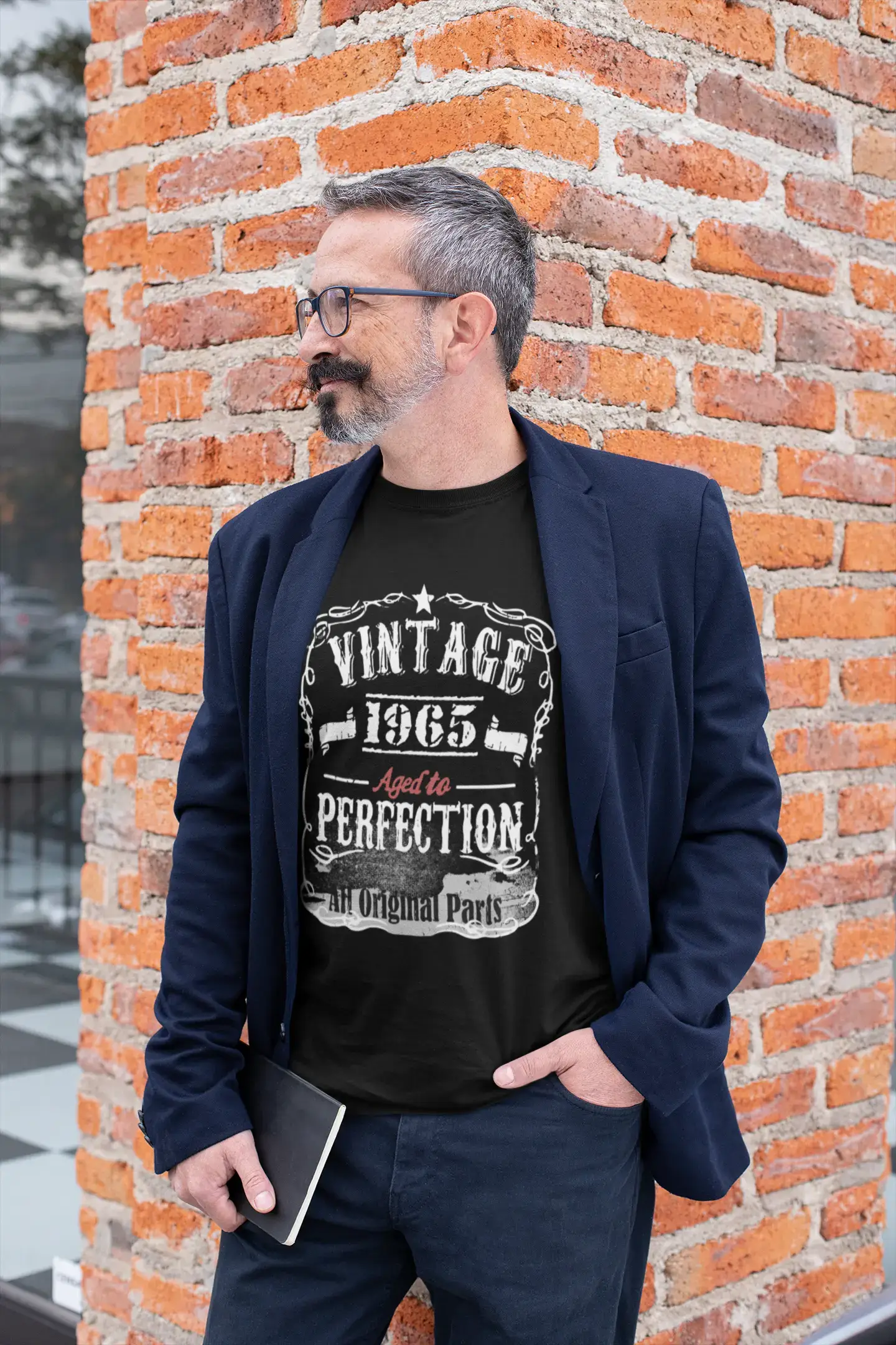 men’s casual short sleeve shirts for hot days -1965 Vintage Aged to Perfection Men's T-shirt Black Birthday Gift 00490