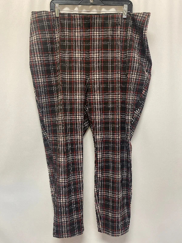 Men's pants for commuting-Black & Red Pants Dress Clothes Mentor, Size 3x