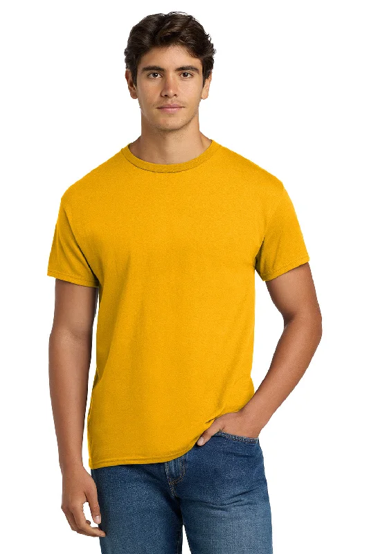 high-quality short sleeve shirts for hot summer days -Hanes Mens EcoSmart Short Sleeve Crewneck T-Shirt - Gold