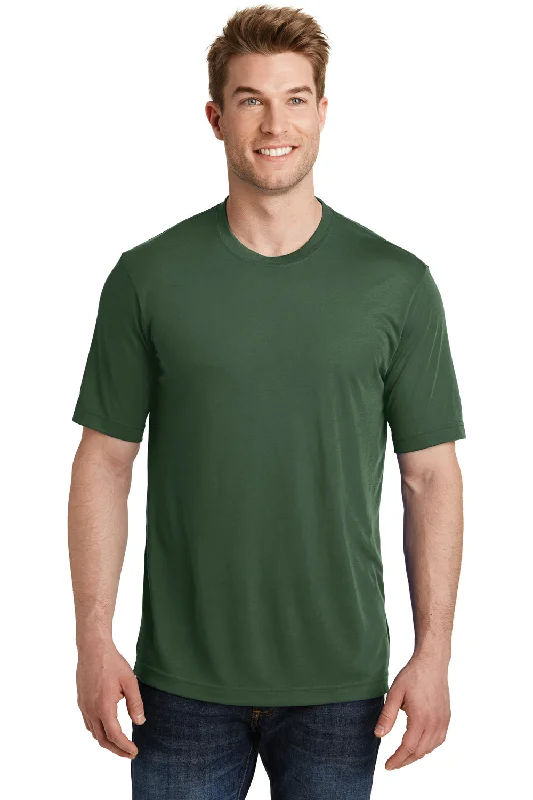 short sleeve shirts with unique designs for men -Sport-Tek Mens Competitor Moisture Wicking Short Sleeve Crewneck T-Shirt - Forest Green - Closeout