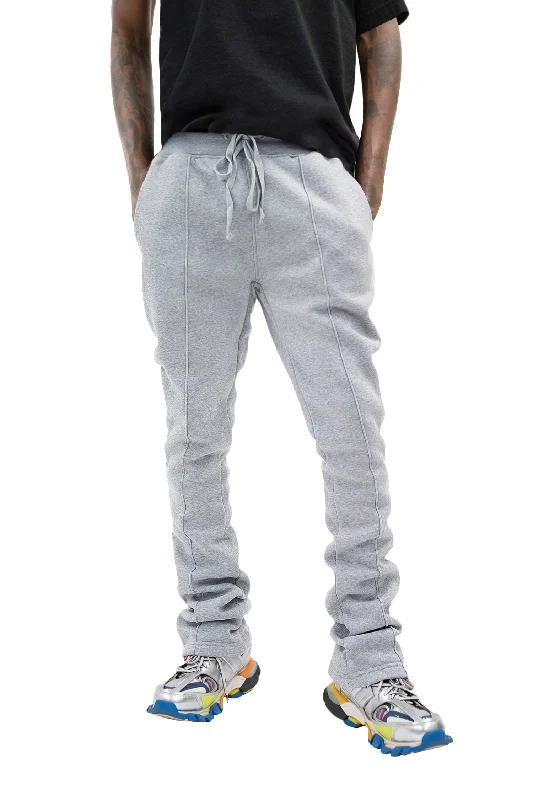 Men's pants with faint style-Men's Side Stripe Fleece Stacked Sweat Pants