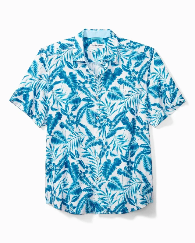 best-rated short sleeve t-shirts for men -Tommy Bahama Nova Wave Falling Fronds Camp Shirt - White