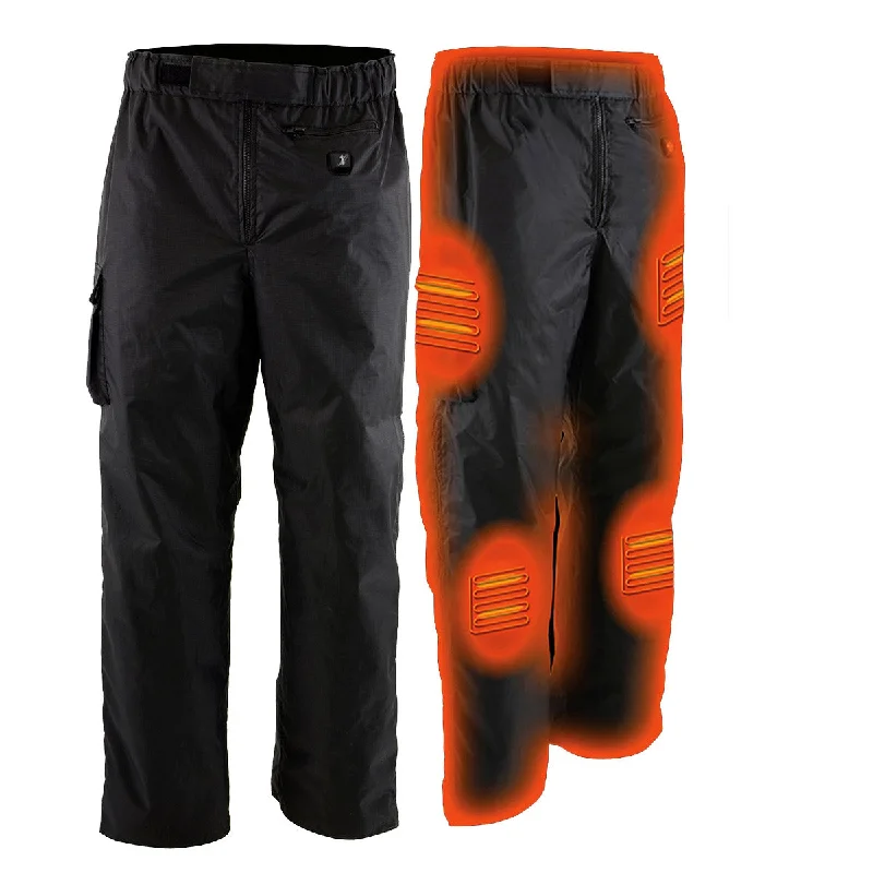 Men's pants for forest trips-NexGen Heat MPM5720DUAL Men Black Winter Thermal Heated Pants for Ski and Riding w/Harness Wire and Battery Pack