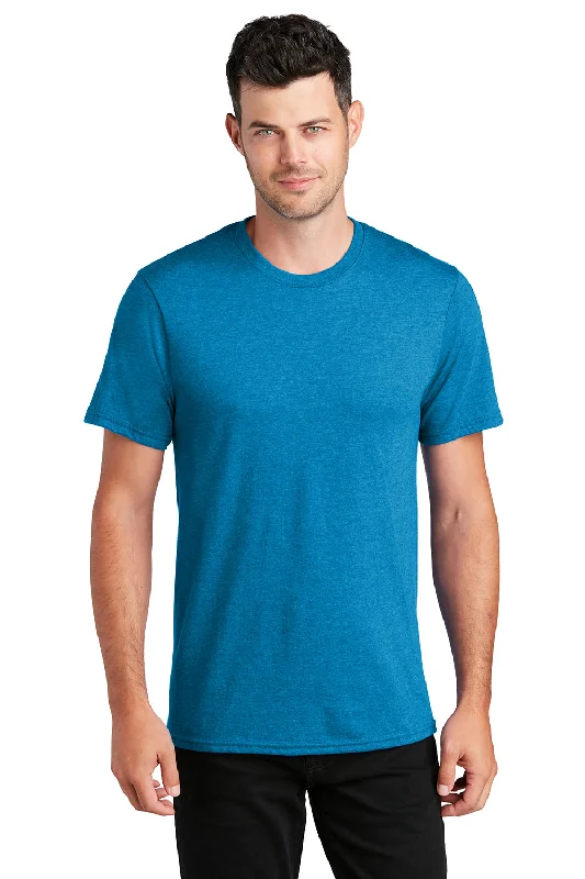 men’s versatile short sleeve t-shirts -Port & Company Mens Fan Favorite Short Sleeve Crewneck T-Shirt - Heather Sapphire Blue