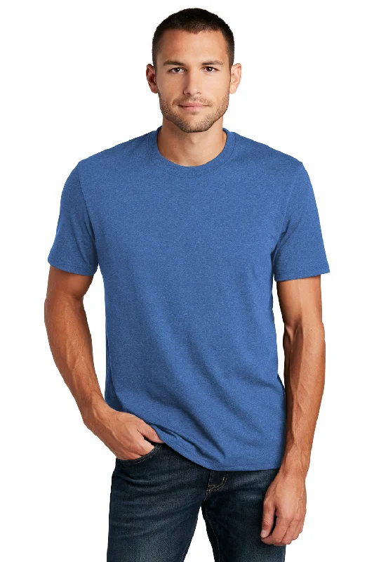 fashionable and relaxed short sleeve shirts -District Mens Re-Tee Short Sleeve Crewneck T-Shirt - Heather Blue