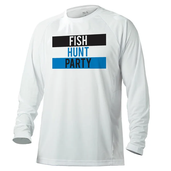 stylish and comfortable short sleeve shirts for men -Performance Long Sleeve Shirt | White | Fish Hunt Party