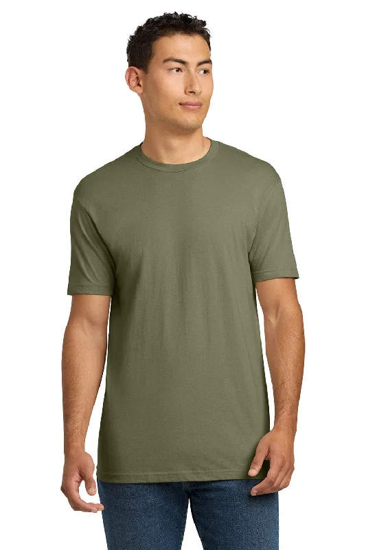 men’s relaxed short sleeve shirts for hot weather -Next Level Mens Fine Jersey Short Sleeve Crewneck T-Shirt - Light Olive Green