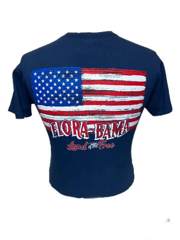 men’s printed short sleeve shirts for work -Flora-Bama Red, White and Bama Tee Shirt