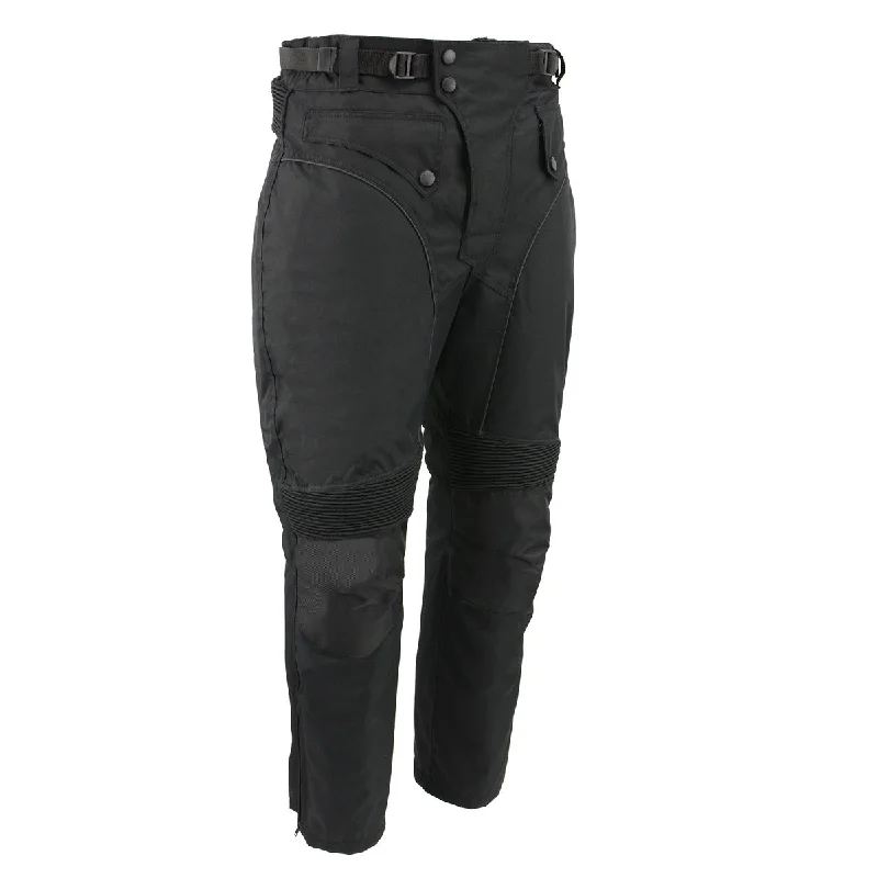 Men's pants with airy style-Men's XS2821 Black Water-Resistant Nylon Racing Over Pants with Armor