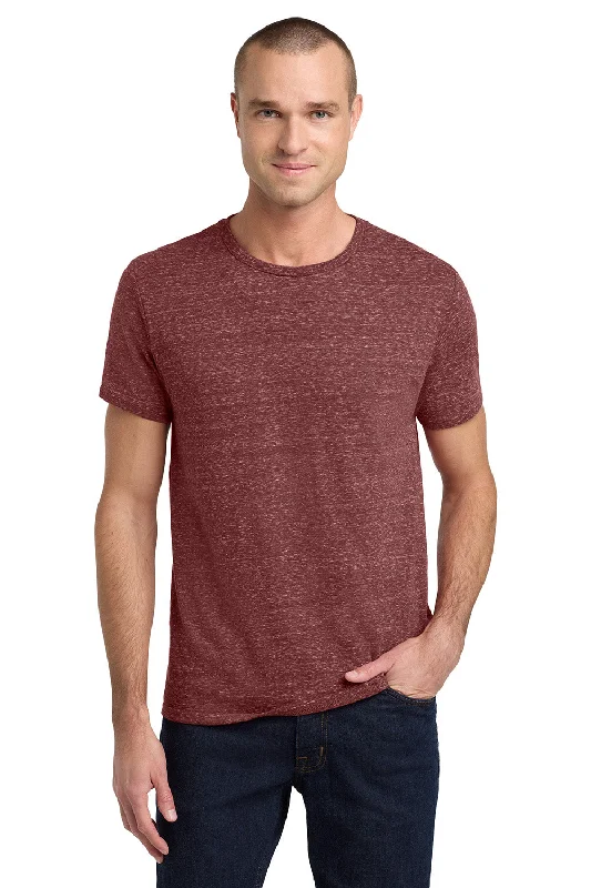 modern short sleeve polo shirts for men -Jerzees Mens Vintage Snow Short Sleeve Crewneck T-Shirt - Heather Maroon - Closeout