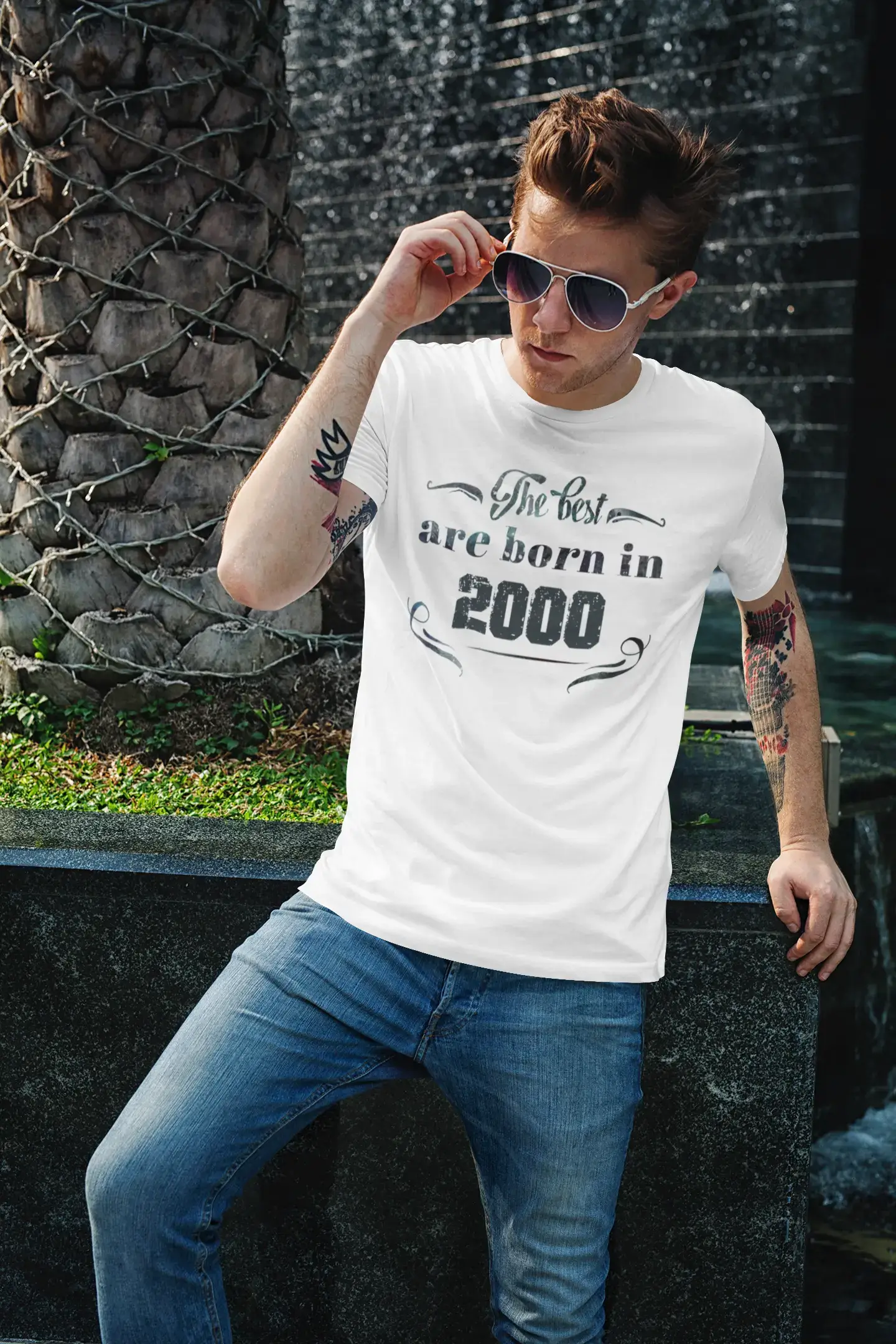 trendy short sleeve shirts for active men -The Best are Born in 2000 Men's T-shirt White Birthday Gift 00398