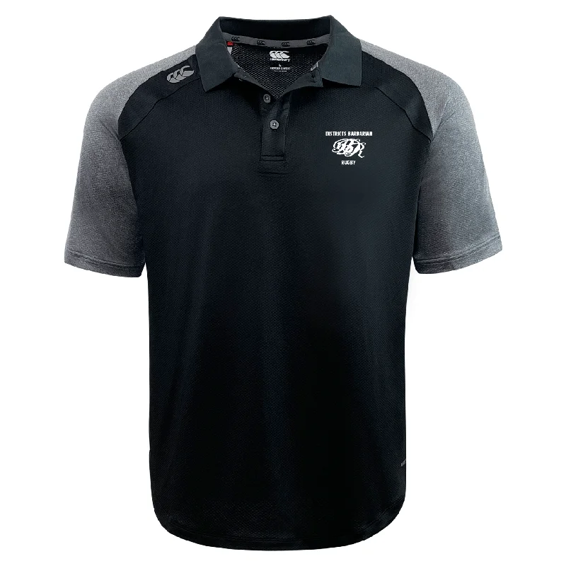 trendy and stylish short sleeve shirts for men -Districts Barbarian RFC Elite Polo by Canterbury