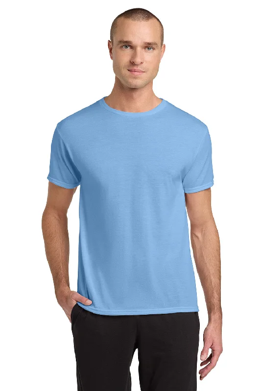 high-quality men’s graphic short sleeve shirts -Jerzees Mens Dri-Power Moisture Wicking Short Sleeve Crewneck T-Shirt - Light Blue