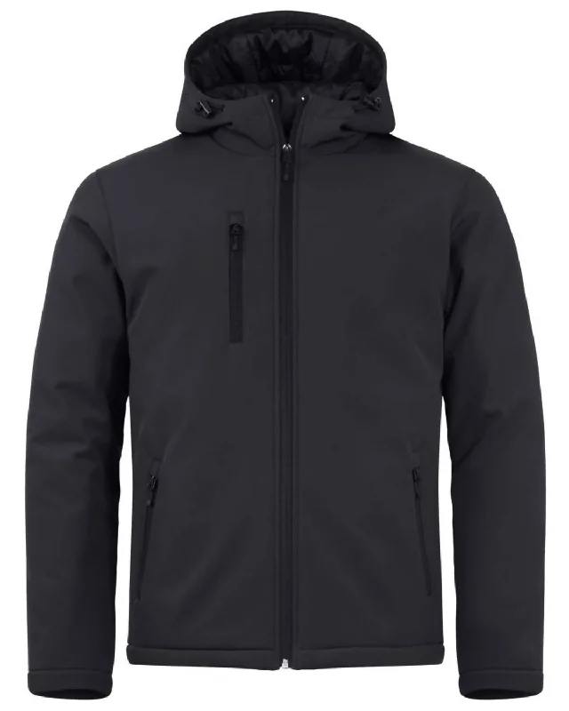 Men's indigo denim jackets-Men's Equinox Insulated Softshell Jacket In Black