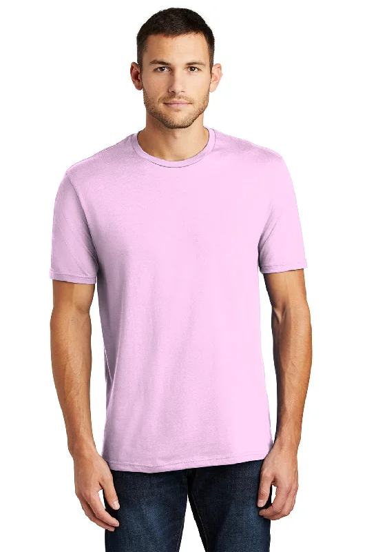 trendy short sleeve shirts for gym wear -District Mens Perfect Weight Short Sleeve Crewneck T-Shirt - Soft Purple - Closeout