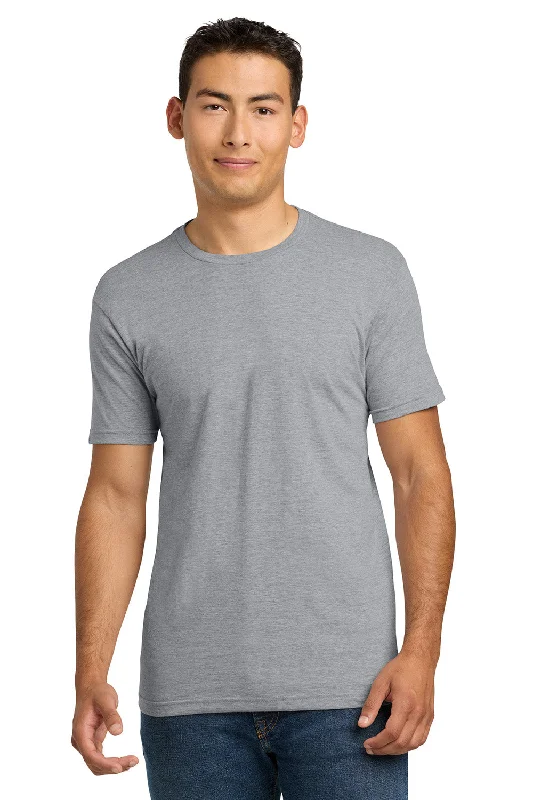 cool short sleeve polo shirts for men -Next Level Mens Fine Jersey Short Sleeve Crewneck T-Shirt - Heather Grey