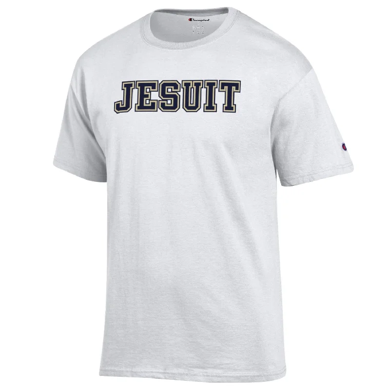 men’s printed short sleeve t-shirts with designs -Big Jesuit Champion Short Sleeve Tee-White