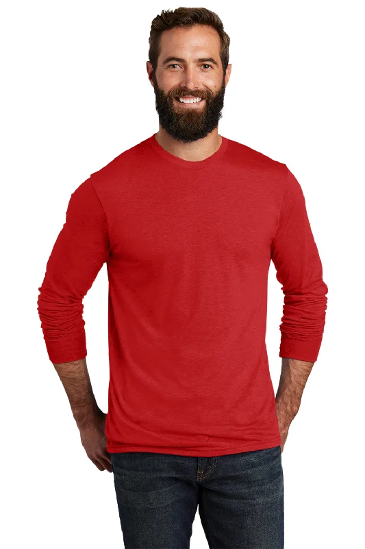 men’s high-quality short sleeve shirts with patterns -Allmade Mens Long Sleeve Crewneck T-Shirt - Rise Up Red