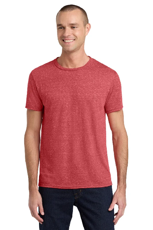 casual summer short sleeve shirts for men -Jerzees Mens Vintage Snow Short Sleeve Crewneck T-Shirt - Heather Red - Closeout