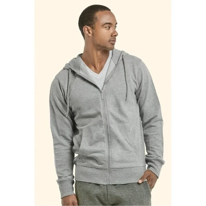 Men's explorer parka jackets-Men's Hooded Full Zip Terry Sweater