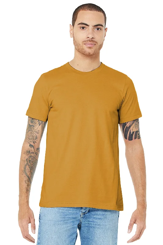 breathable summer short sleeve shirts for men -Bella + Canvas Mens Jersey Short Sleeve Crewneck T-Shirt - Mustard Yellow