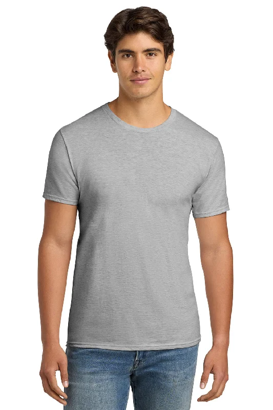 slim fit short sleeve shirts for men -Hanes Mens Nano-T Short Sleeve Crewneck T-Shirt - Ash Grey