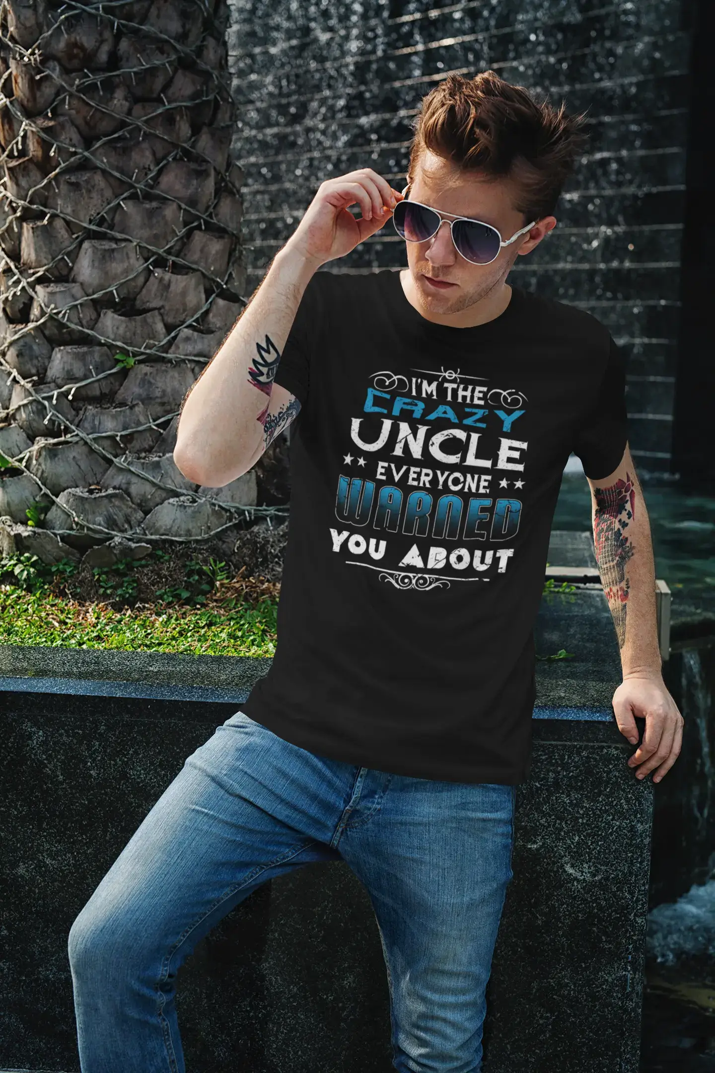 men’s classic printed short sleeve shirts -ULTRABASIC Men's T-Shirt I'm the Crazy Uncle Everyone Warned You About - Funny Birthday Tee Shirt