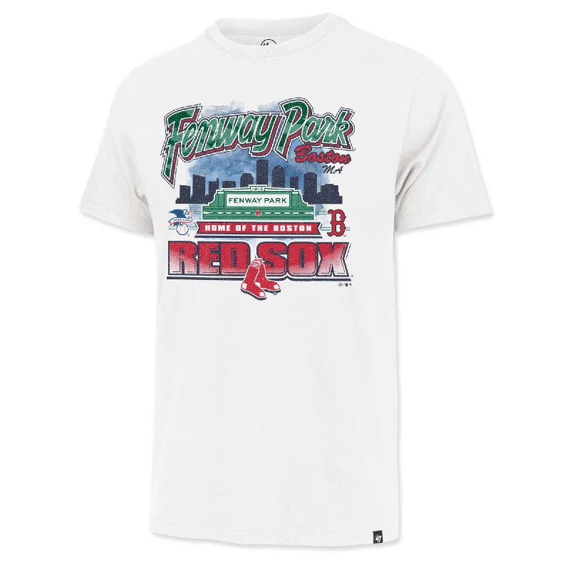 men’s slim-fit short sleeve t-shirts for warm weather -47 Fenway City Marquee Franklin T-Shirt - White