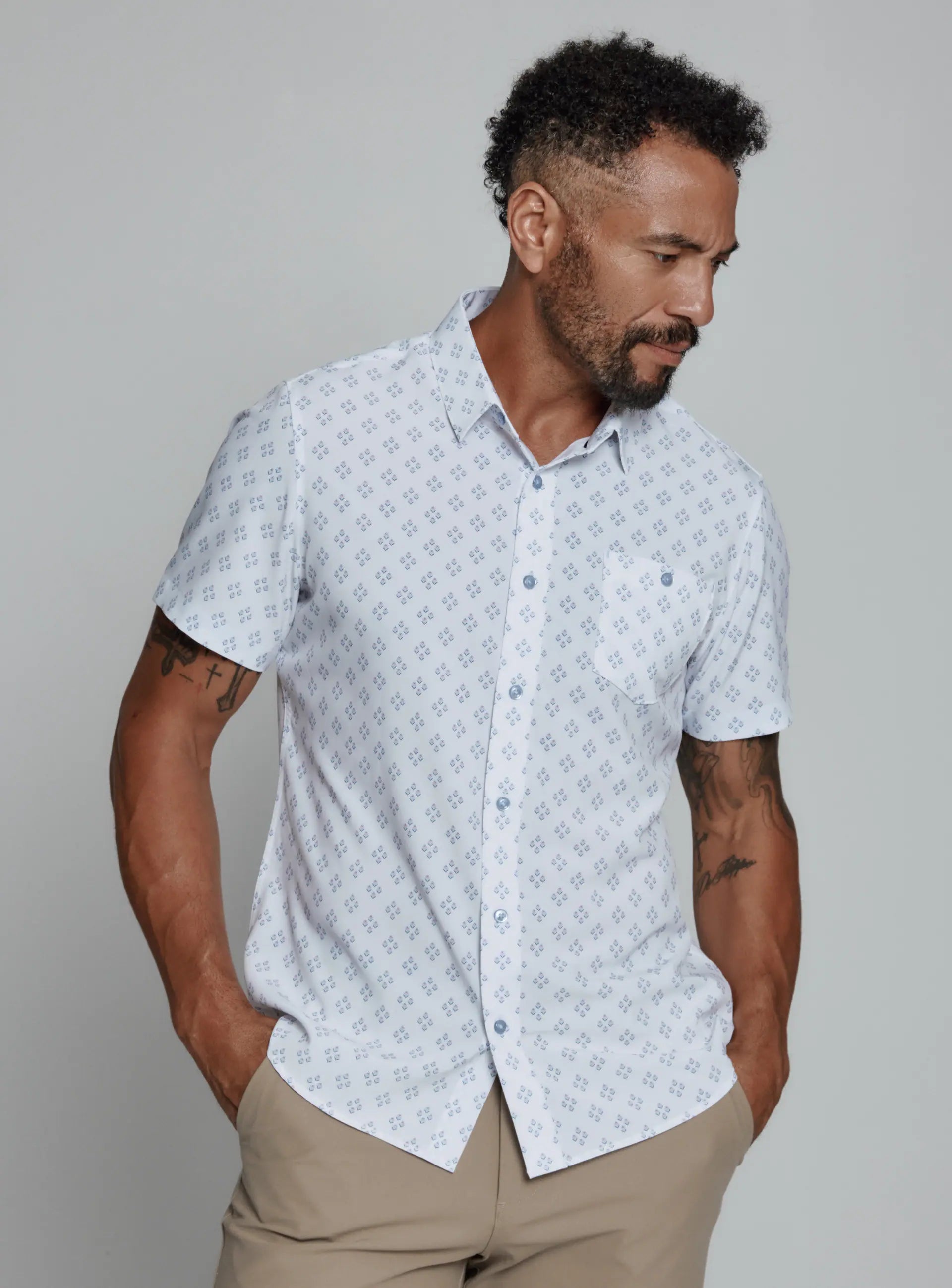 modern short sleeve shirts for fashion-forward men -Bradford Short Sleeve Shirt | White