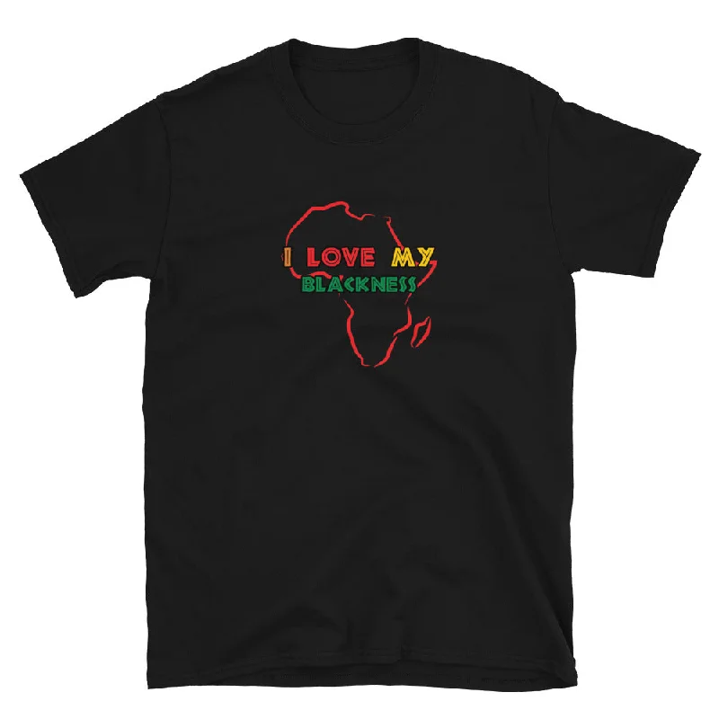 slim fit short sleeve shirts for men -I Love My Blackness T-Shirt