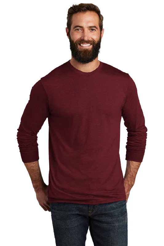 trendy short sleeve shirts for gym wear -Allmade Mens Long Sleeve Crewneck T-Shirt - Vino Red