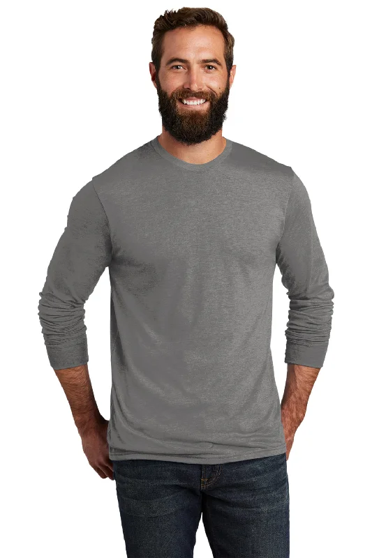 men’s classic short sleeve shirts for special occasions -Allmade Mens Long Sleeve Crewneck T-Shirt - Aluminum Grey