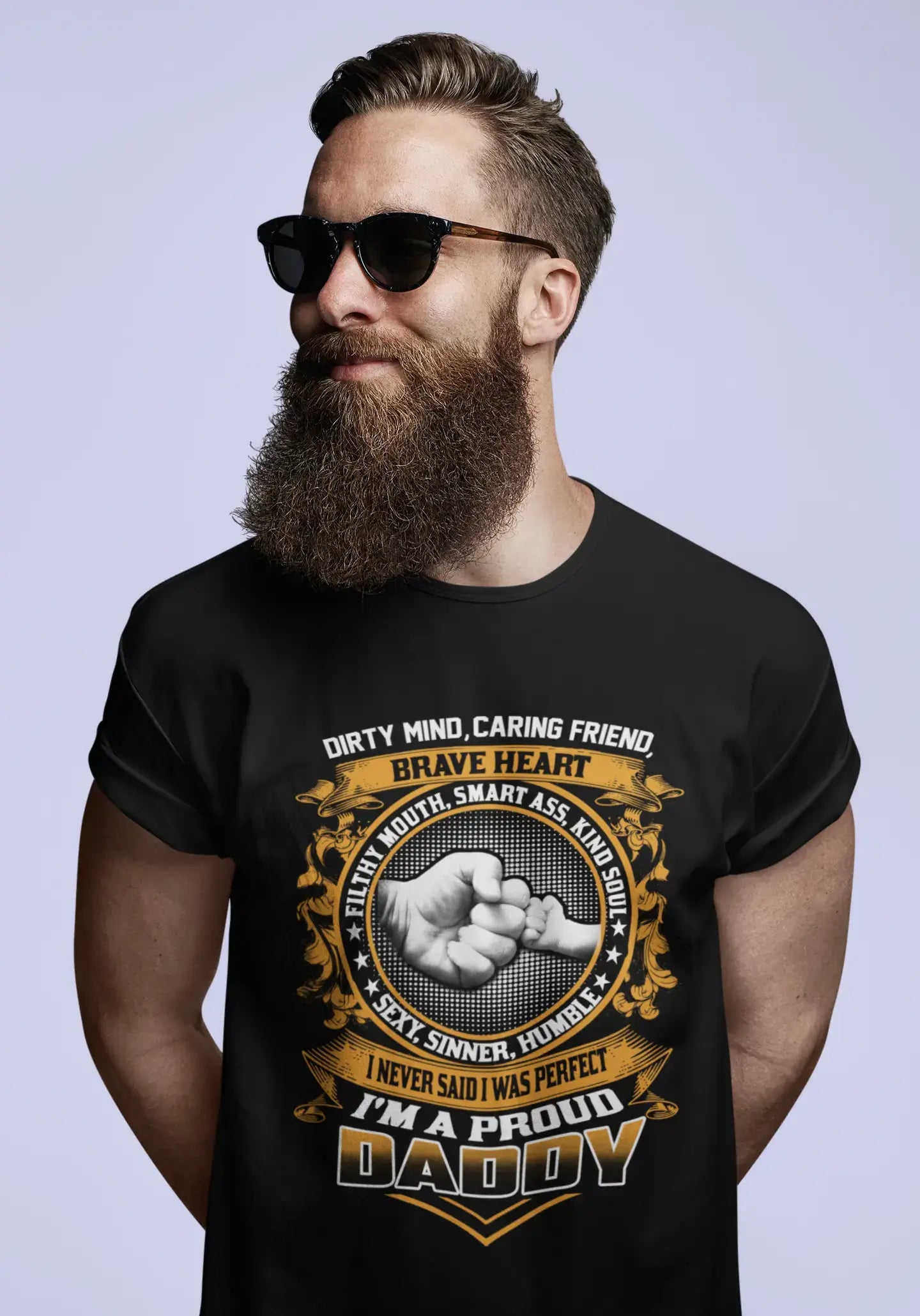 men’s stylish short sleeve t-shirts with cool prints -ULTRABASIC Men's Novelty T-Shirt I'm a Proud Daddy - Dad Tee Shirt