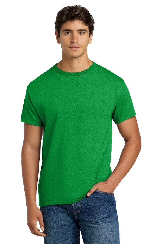 stylish short sleeve t-shirts for summer adventures -Hanes Mens EcoSmart Short Sleeve Crewneck T-Shirt - Kelly Green